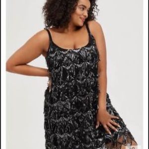 Torrid 1x mini sequin fringe dress new with tags